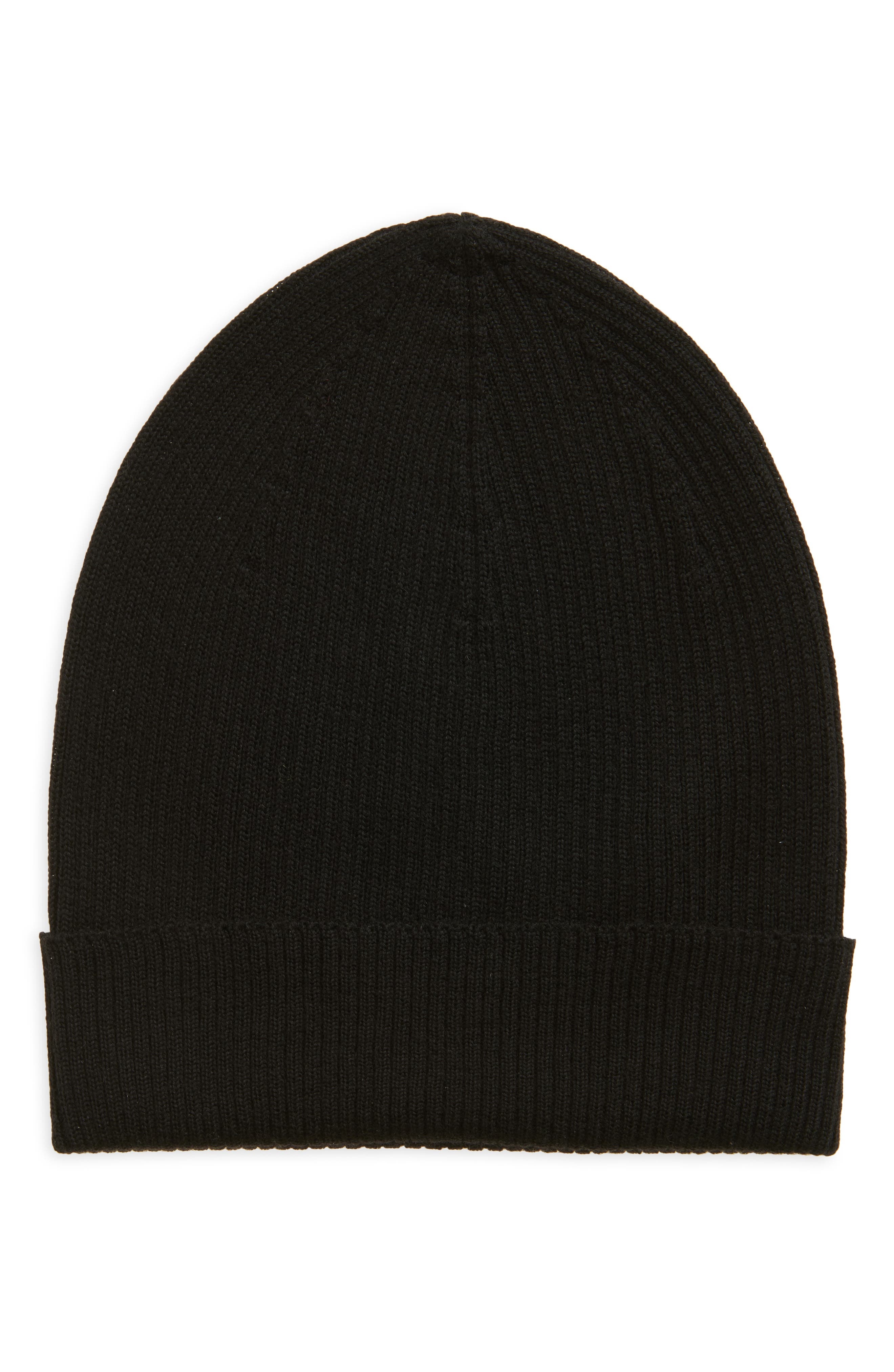 Rick Owens Berretto in Maglia Rib Wool Beanie in Black at Nordstrom - 1