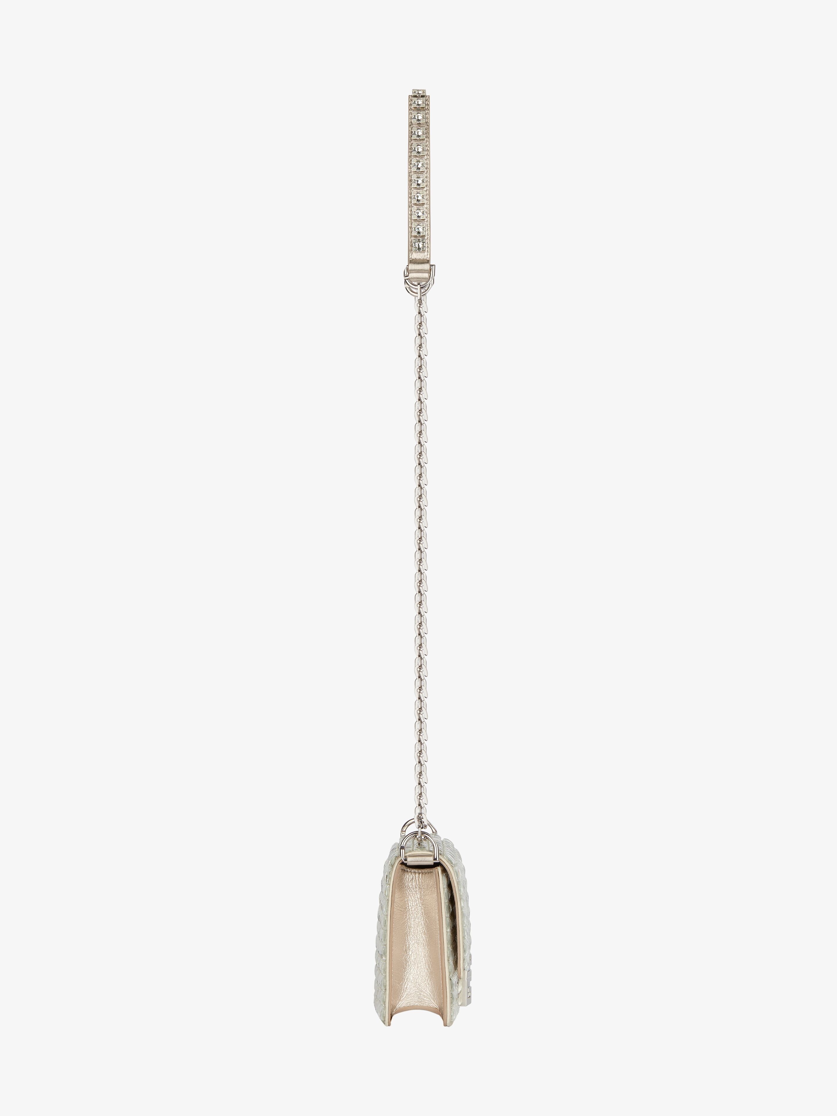 SMALL 4G BAG IN SATIN WITH STRASS AND CHAIN - 3