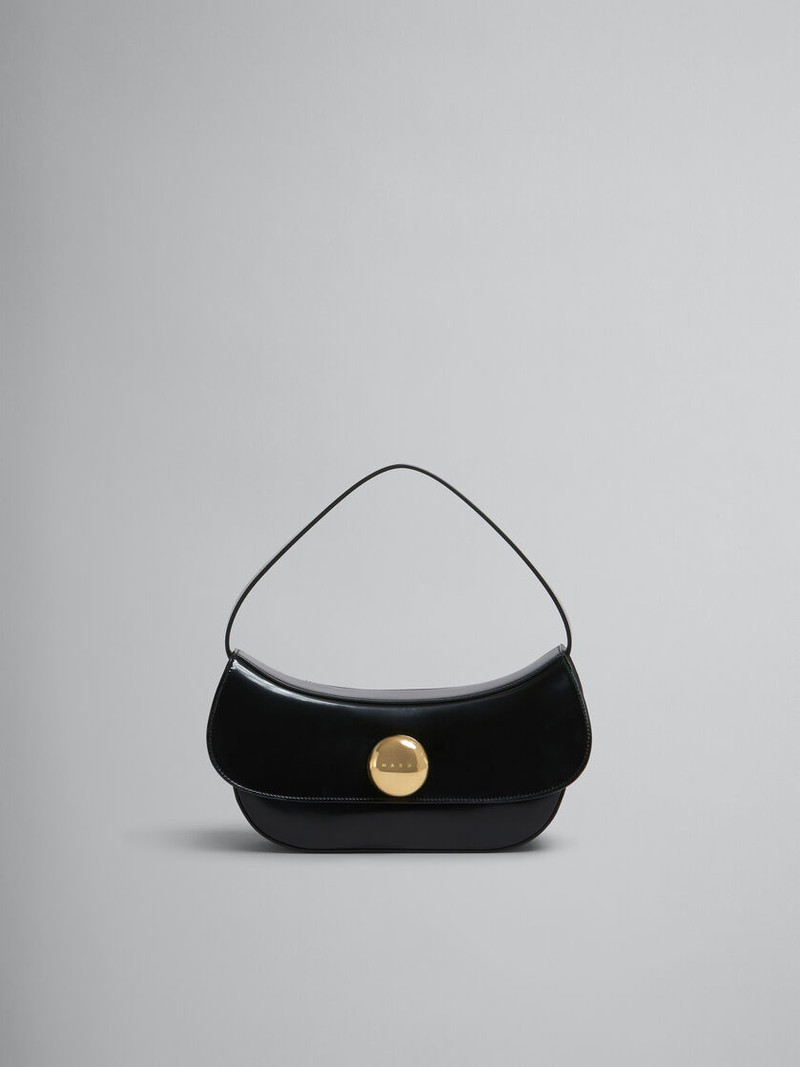 BLACK LEATHER BUTTERFLY MEDIUM HOBO BAG 1