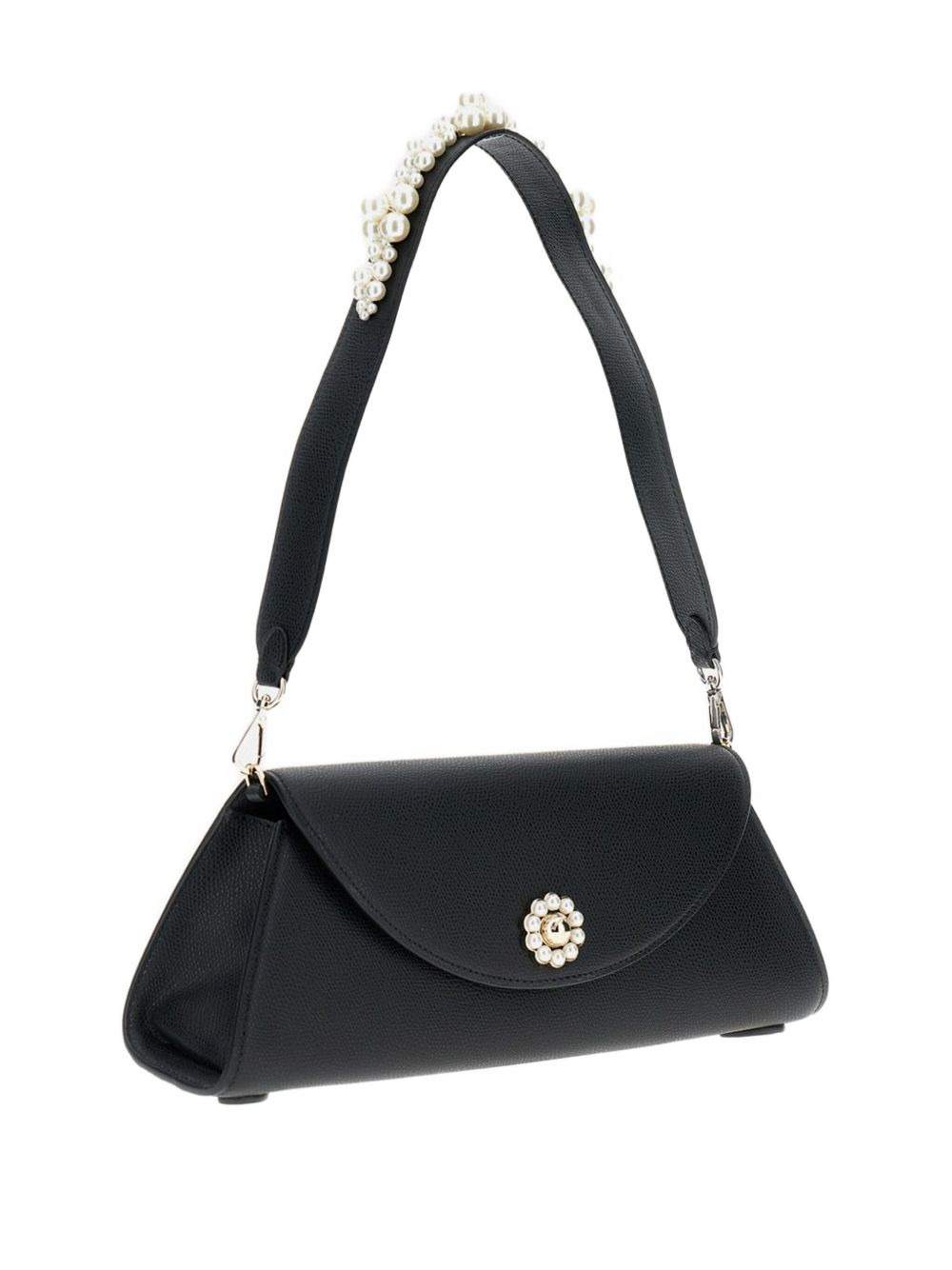 pearl-embellished clasp shoulder bag - 3