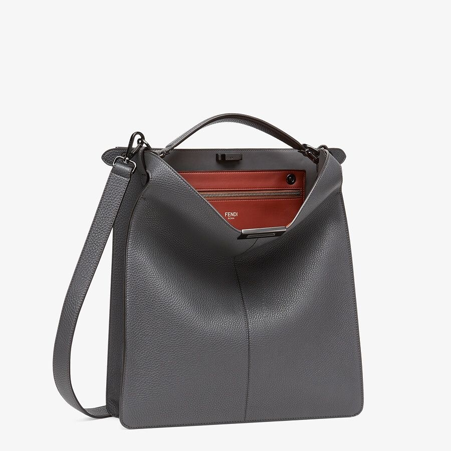 Gray leather bag - 4