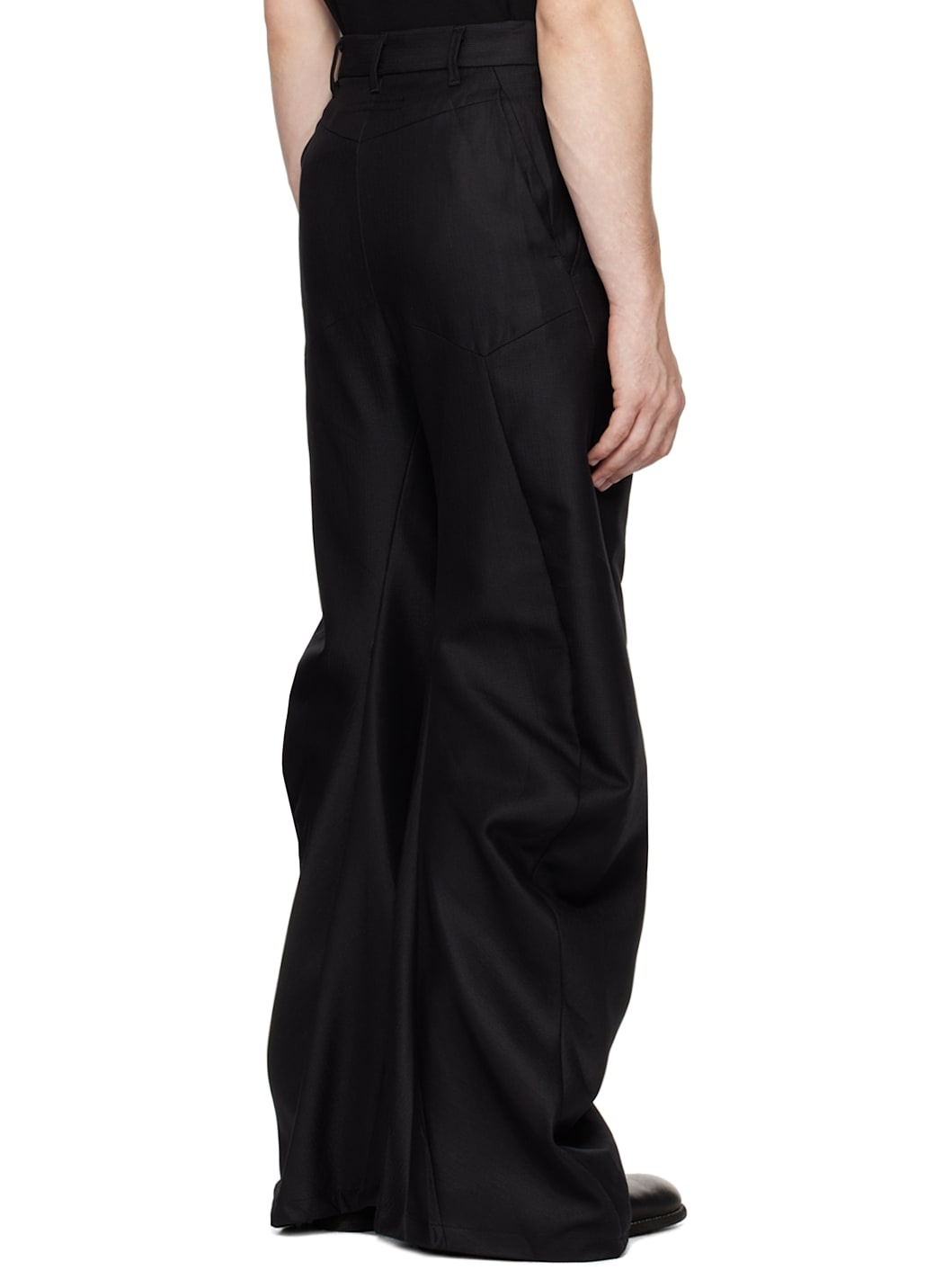 Black Edge Curved Trousers - 3