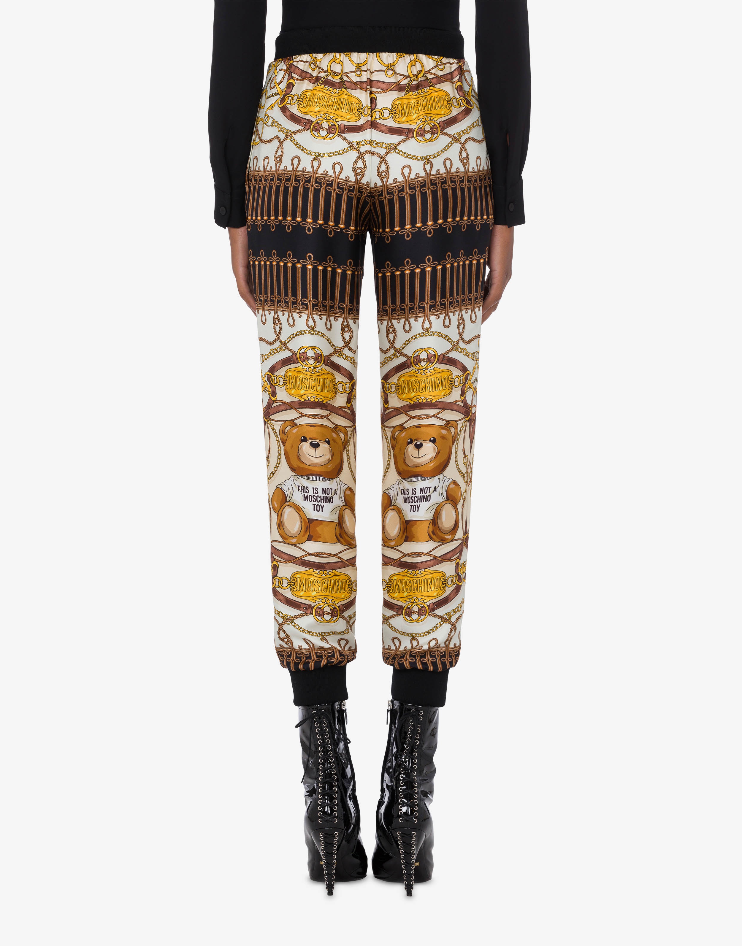 MILITARY TEDDY SCARF SILK TROUSERS - 3
