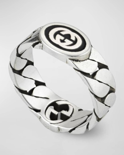 GUCCI Men's Interlocking G Sterling Silver Ring outlook