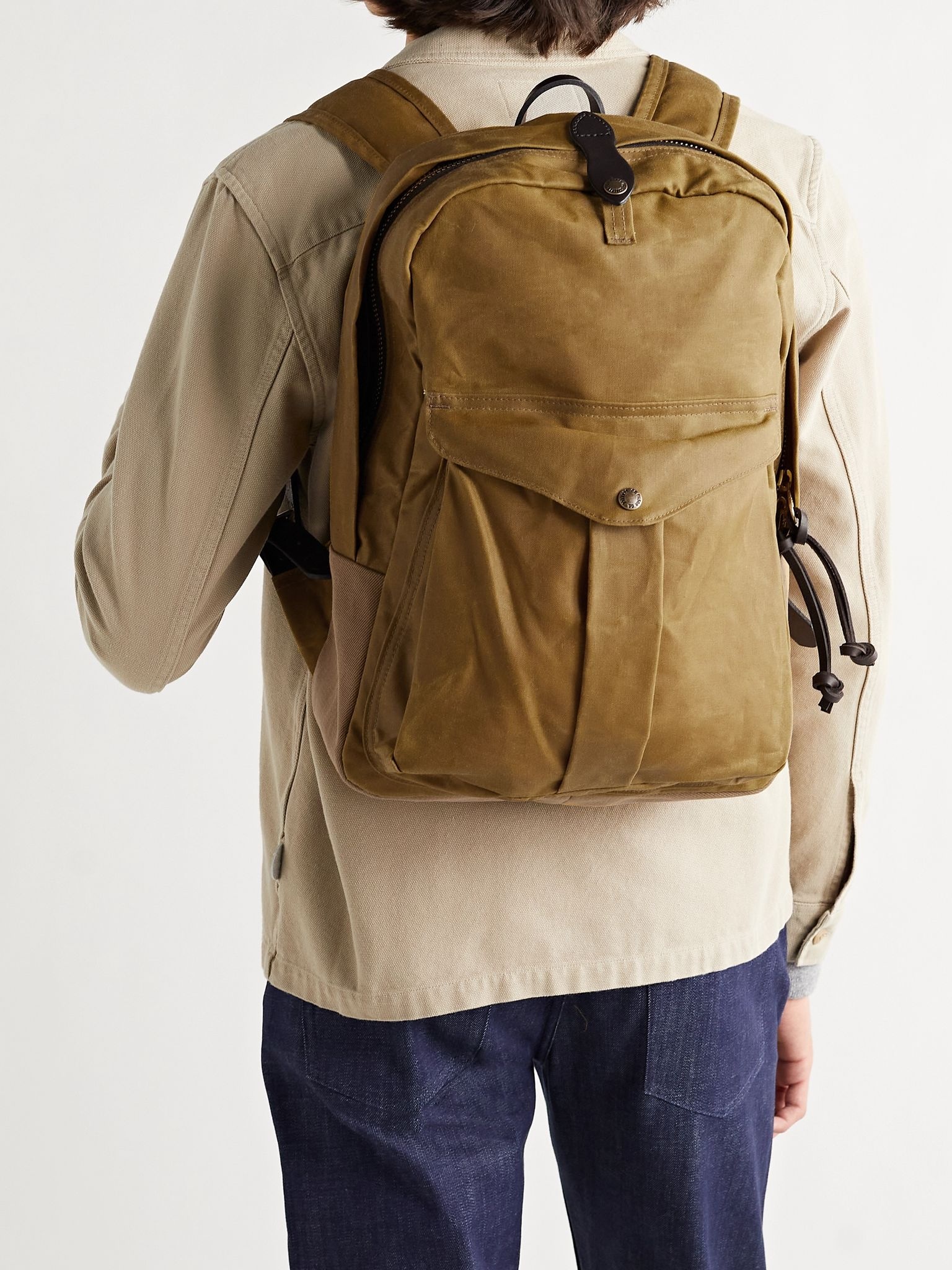 Journeyman Leather-Trimmed Canvas and Twill Backpack - 2