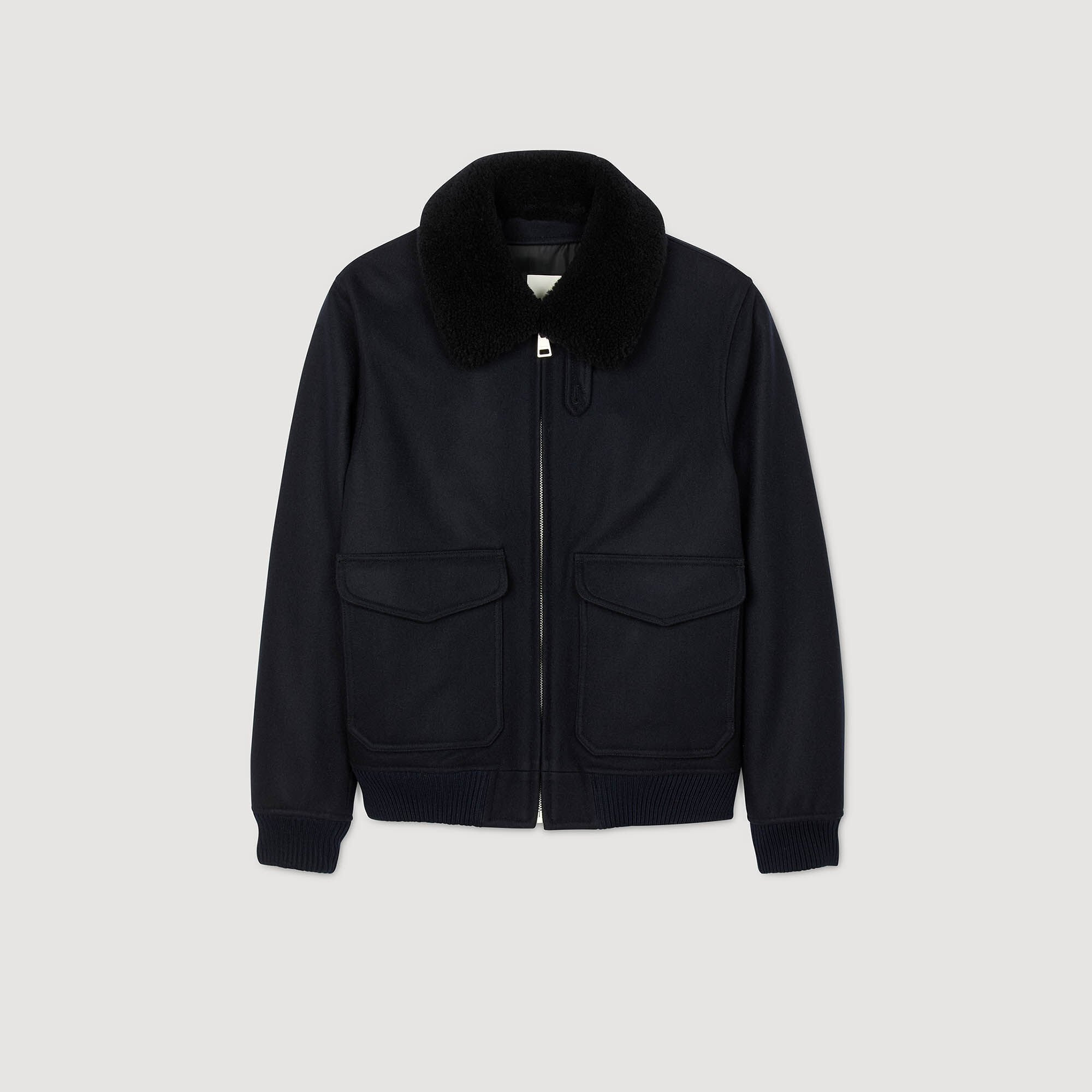 WOOL AVIATOR JACKET WITH SHEARLING - 6