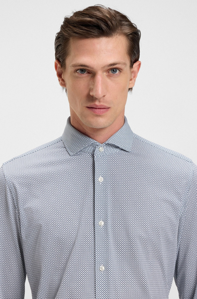 PRINTED SLIM-FIT SHIRT IN ITALIAN-MADE PERFORMANCE-STRETCH JERSEY 3