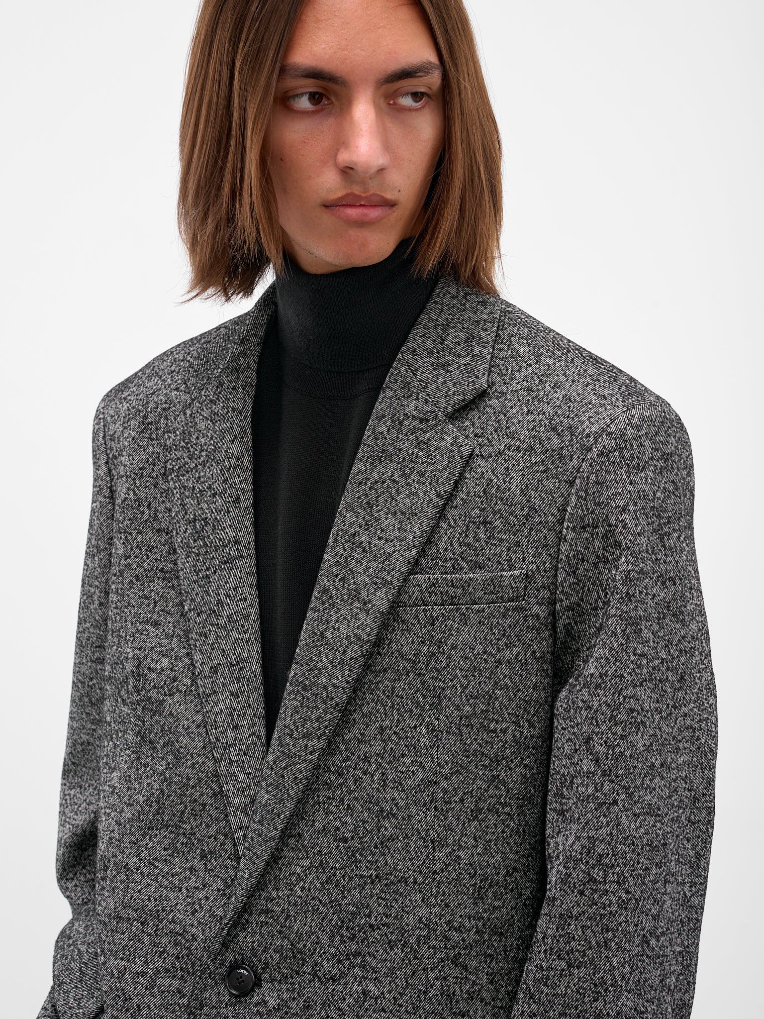 Gray Twill Oversized Blazer - 5