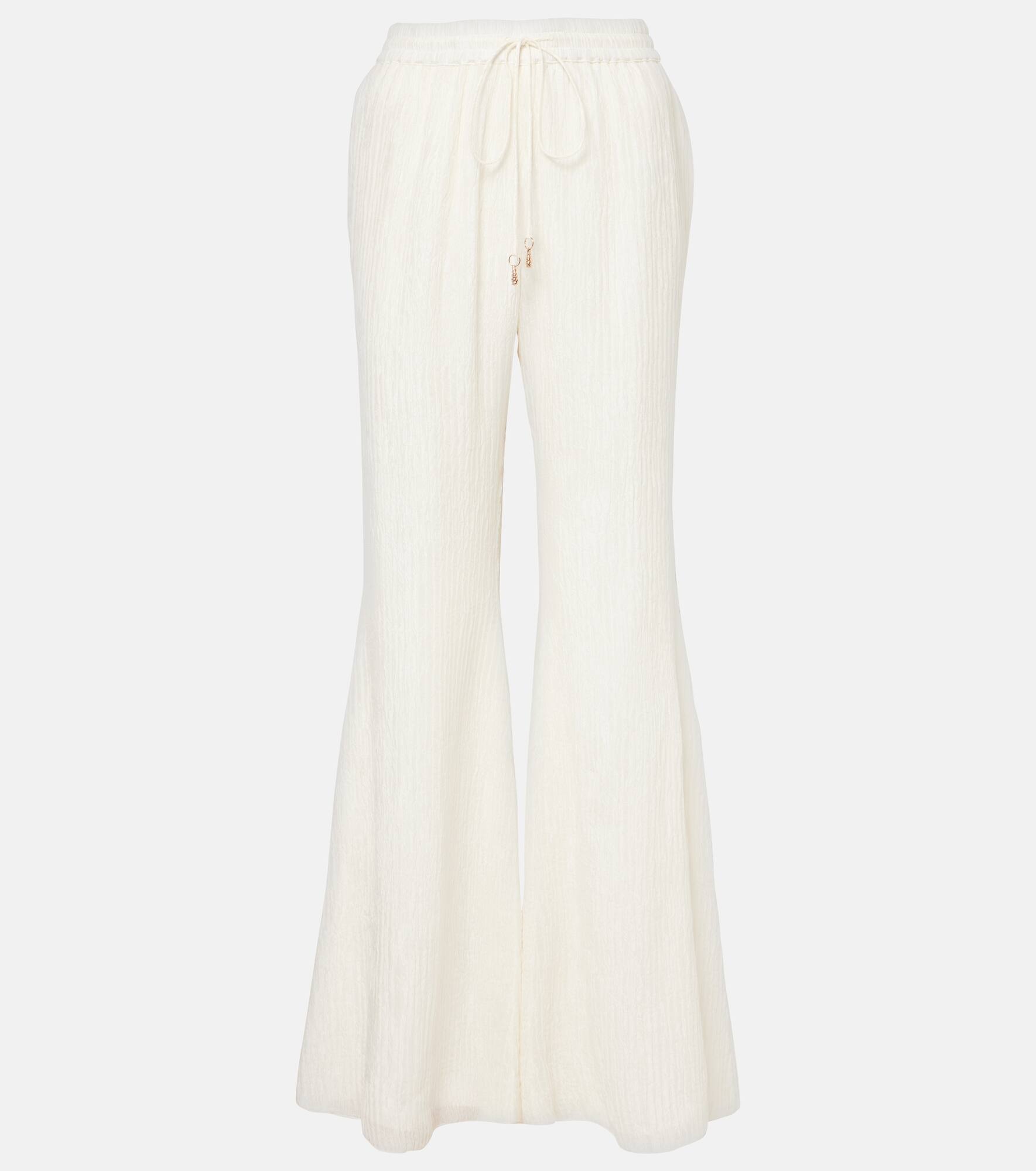 Claud plissé silk flared pants - 1