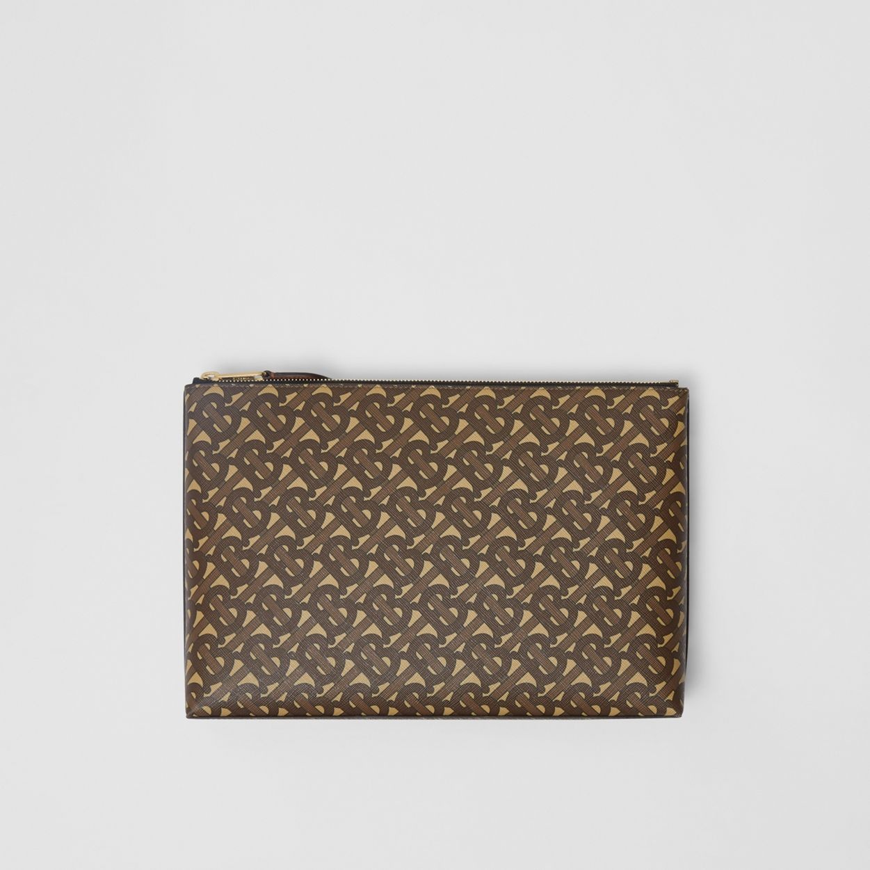 Monogram Print E-canvas Zip Pouch - 10