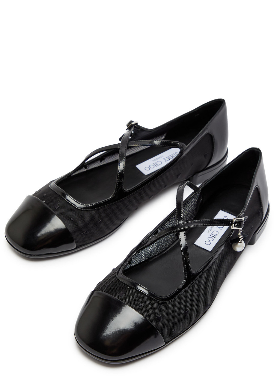 Jimmy Choo Eleri Embroidered Mesh Ballerina Flats - 3