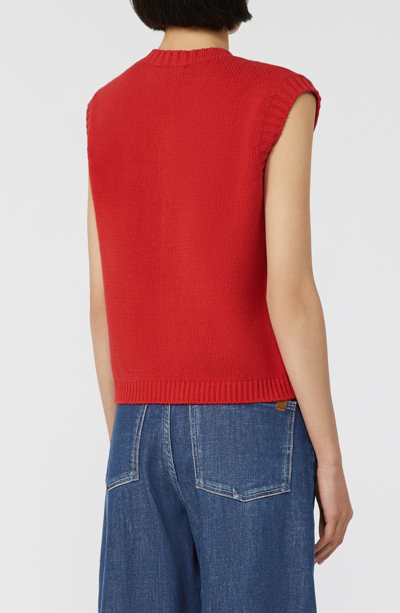 Weekend Max Mara Caprara Cotton Blend Sweater Vest in Red at Nordstrom - 2