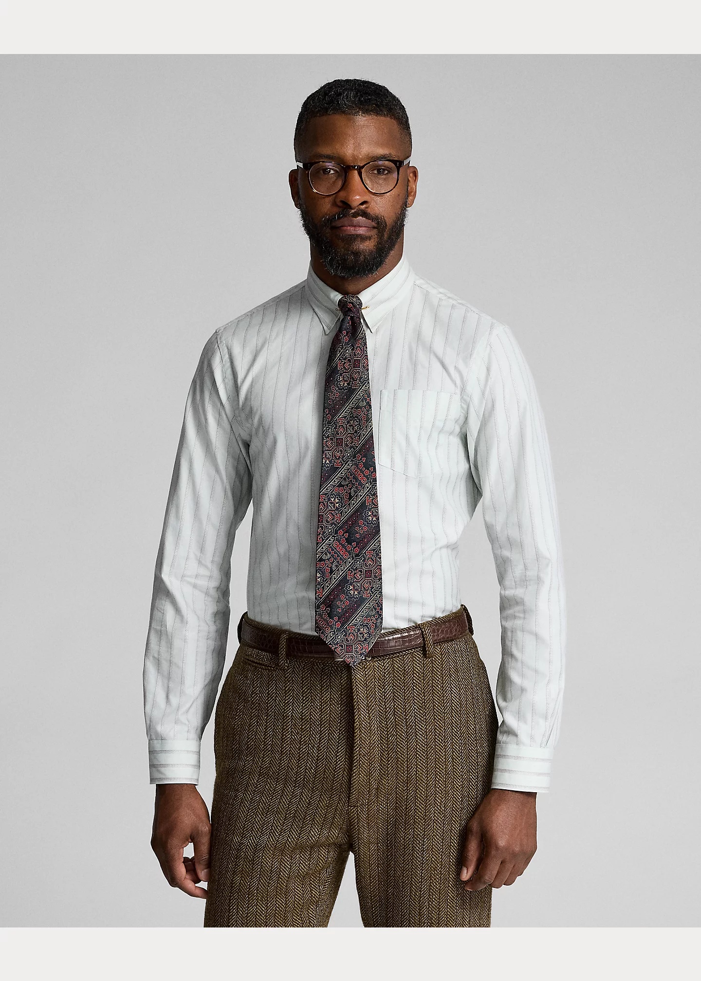 Slim Fit Striped Dobby Shirt - 2