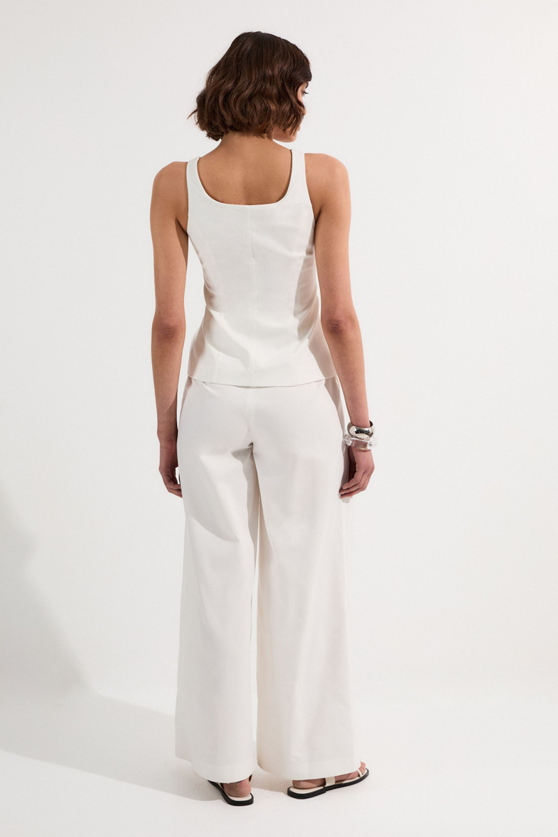 Tailored Denim Peplum Wide Leg Jumpsuit 5