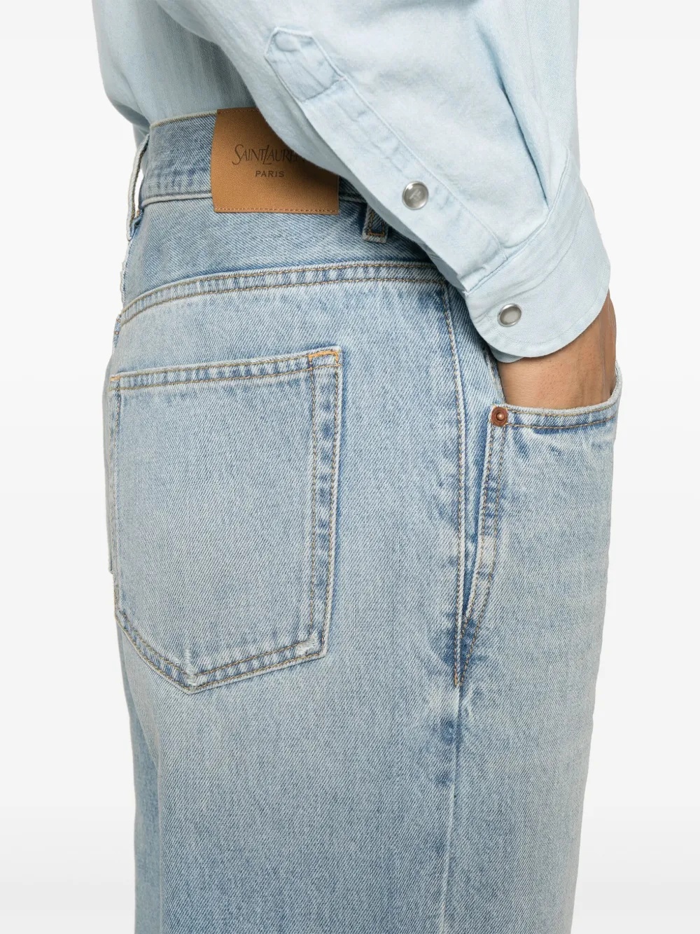 SAINT LAURENT - Men Mid Straight Baggy Jeans - 4