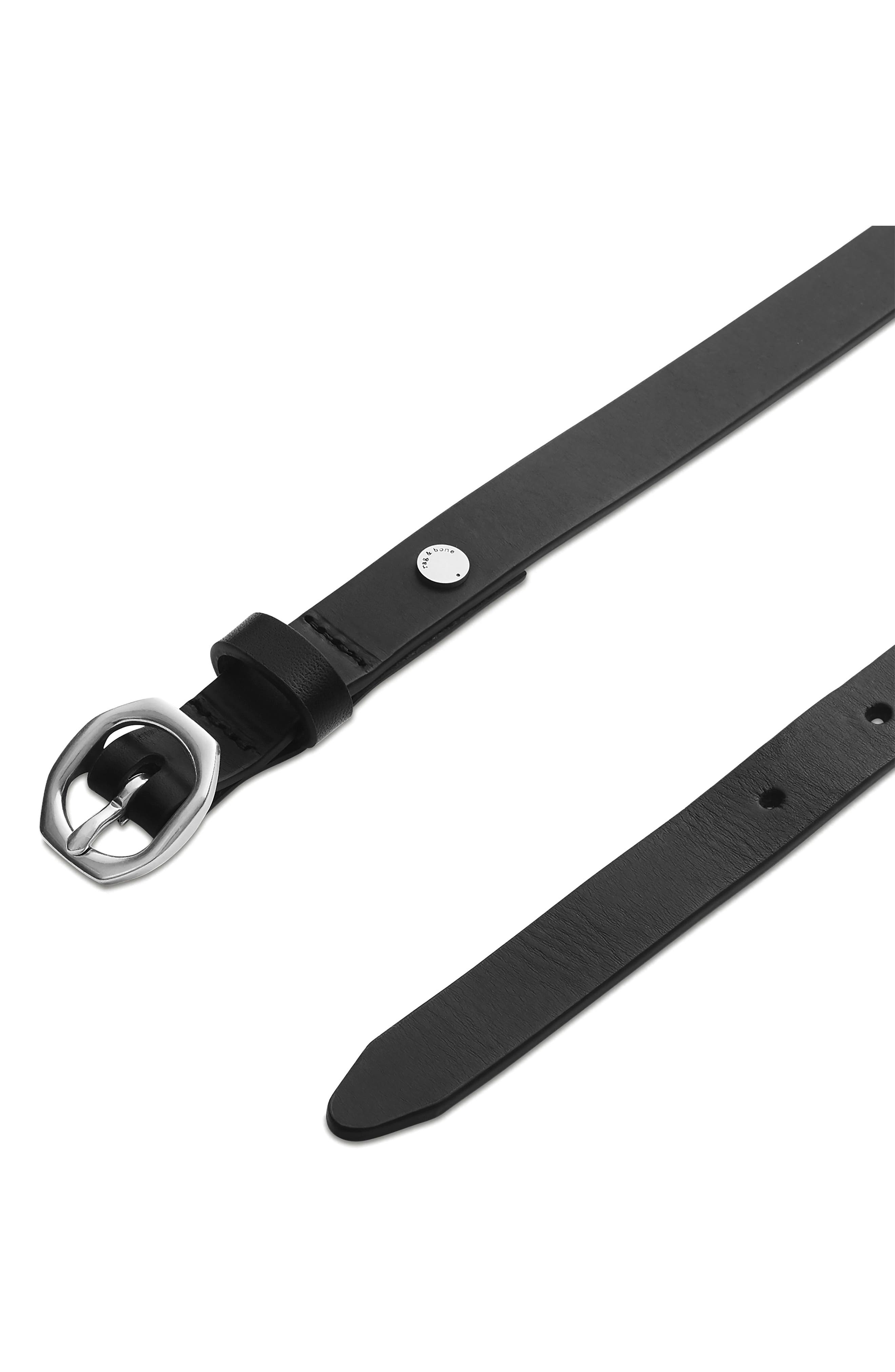 rag & bone Baby Audrey Leather Skinny Belt in Black at Nordstrom - 2
