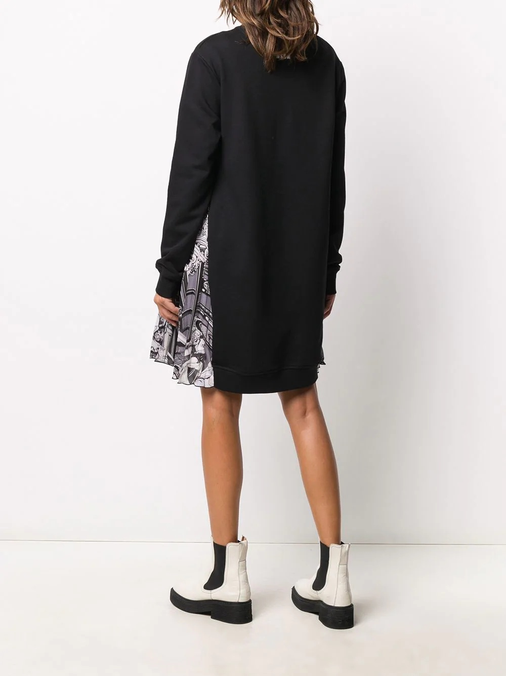 pleated side panel sweatshirt dress - 4