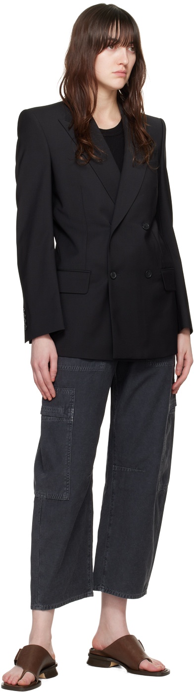 Black Marcelle Low Slung Cargo Pants - 4