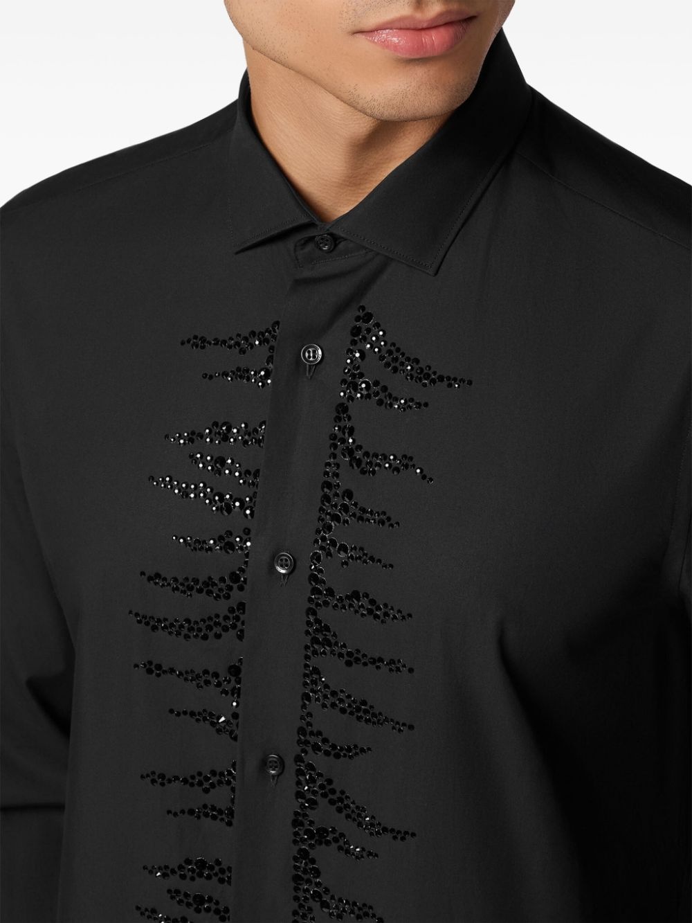 rhinestone-embellished cotton shirt - 5