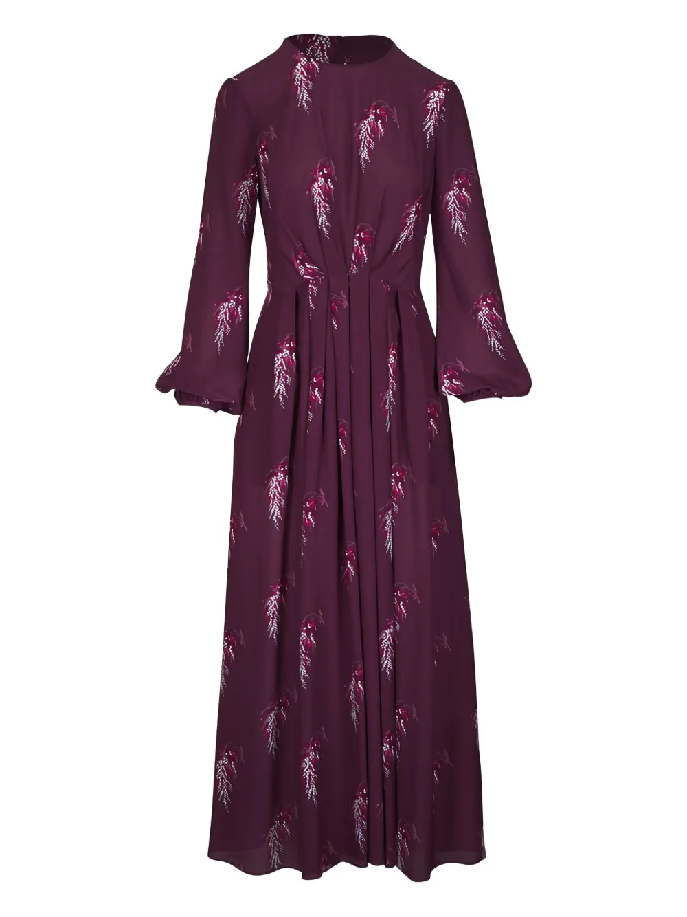 floral-print pleated midi dress - 1