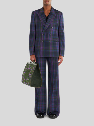 Etro DOUBLE-BREASTED MAXI CHECK JACKET outlook