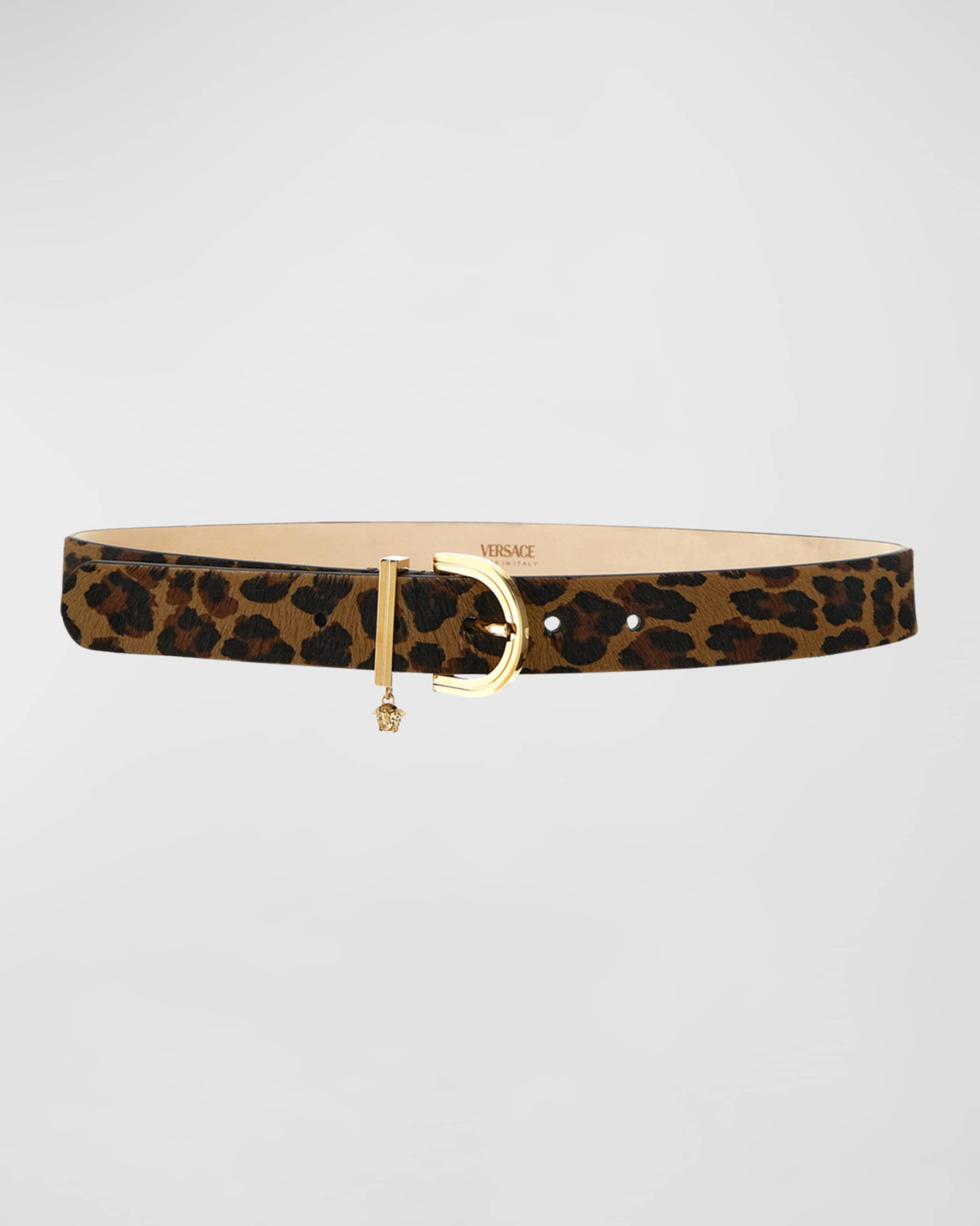 Leopard Hair on Hide & Brass Belt - 1