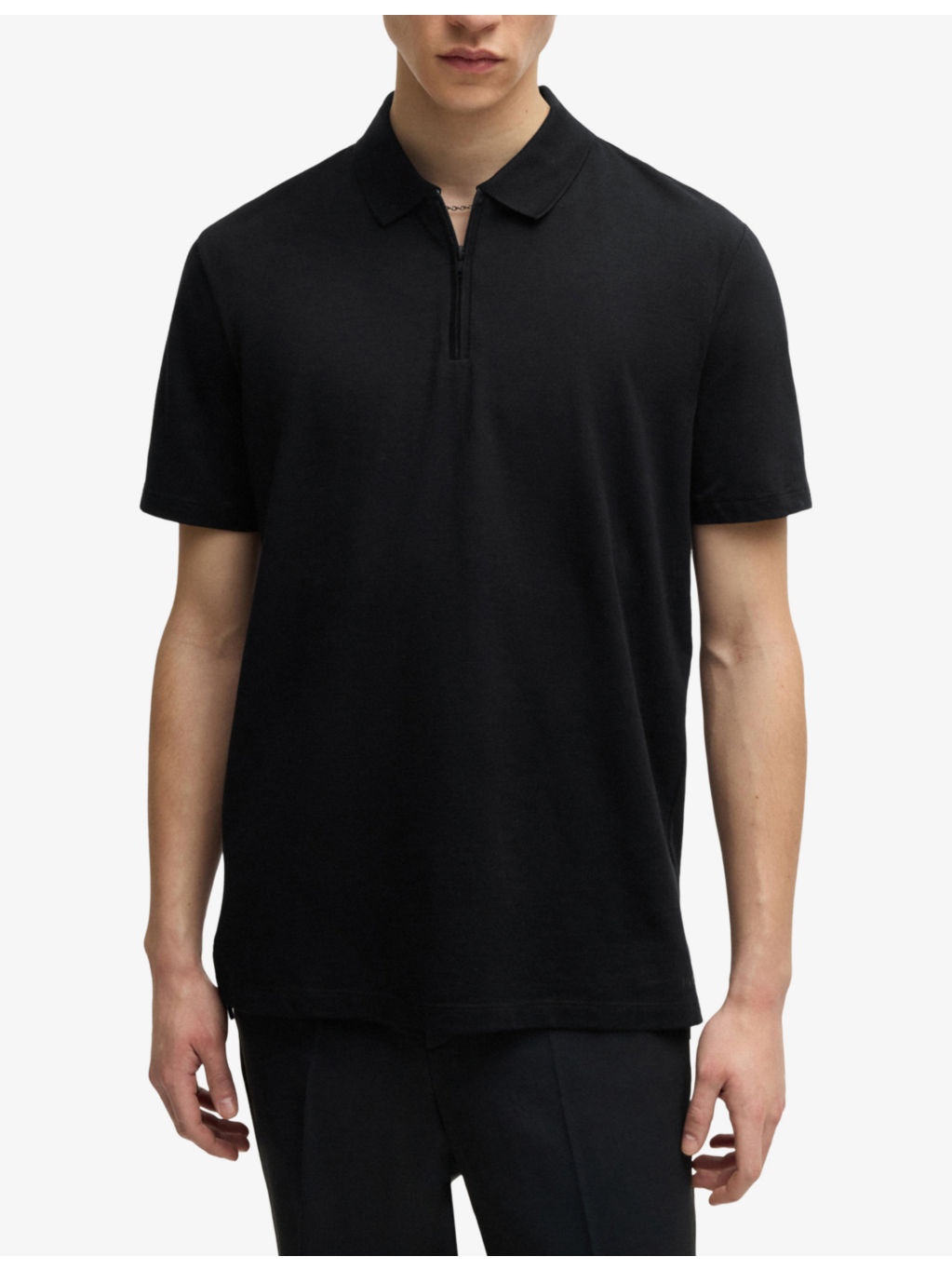 Zip-Up Stretch-Jersey Polo Shirt - 3