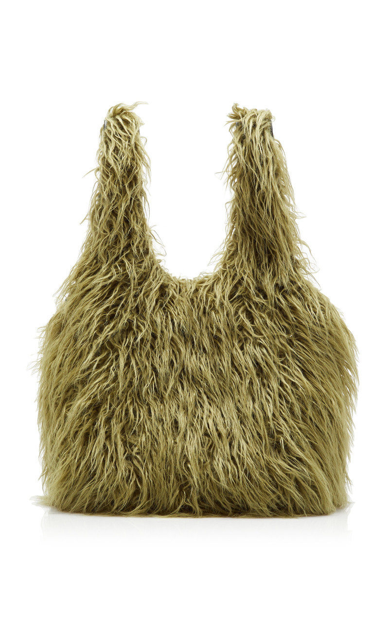 Faux Fur Tote green 6