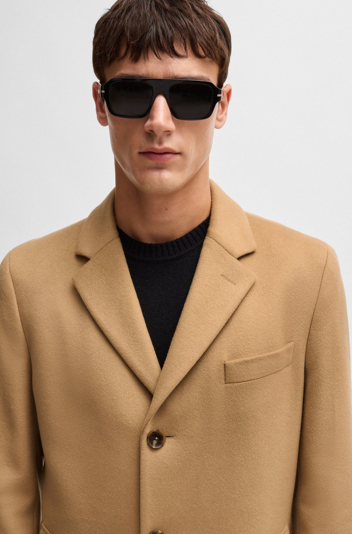 SLIM-FIT COAT IN WOOL AND CASHMERE - 3
