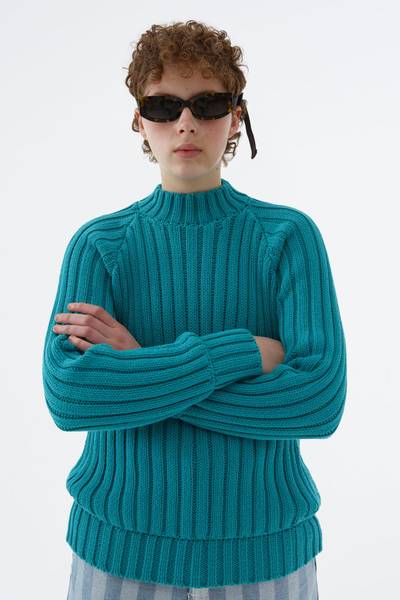 SUNNEI TURQUOISE RAGLAN SWEATER outlook