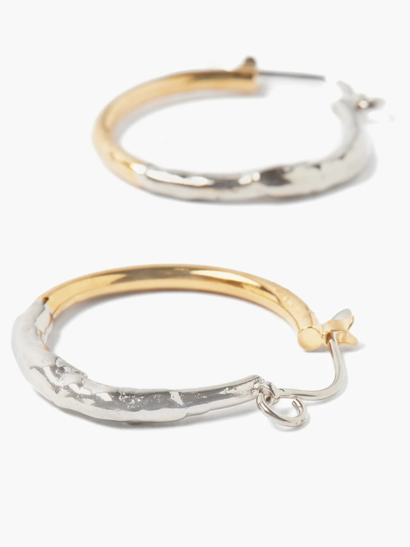 Hammered hoop earrings - 4