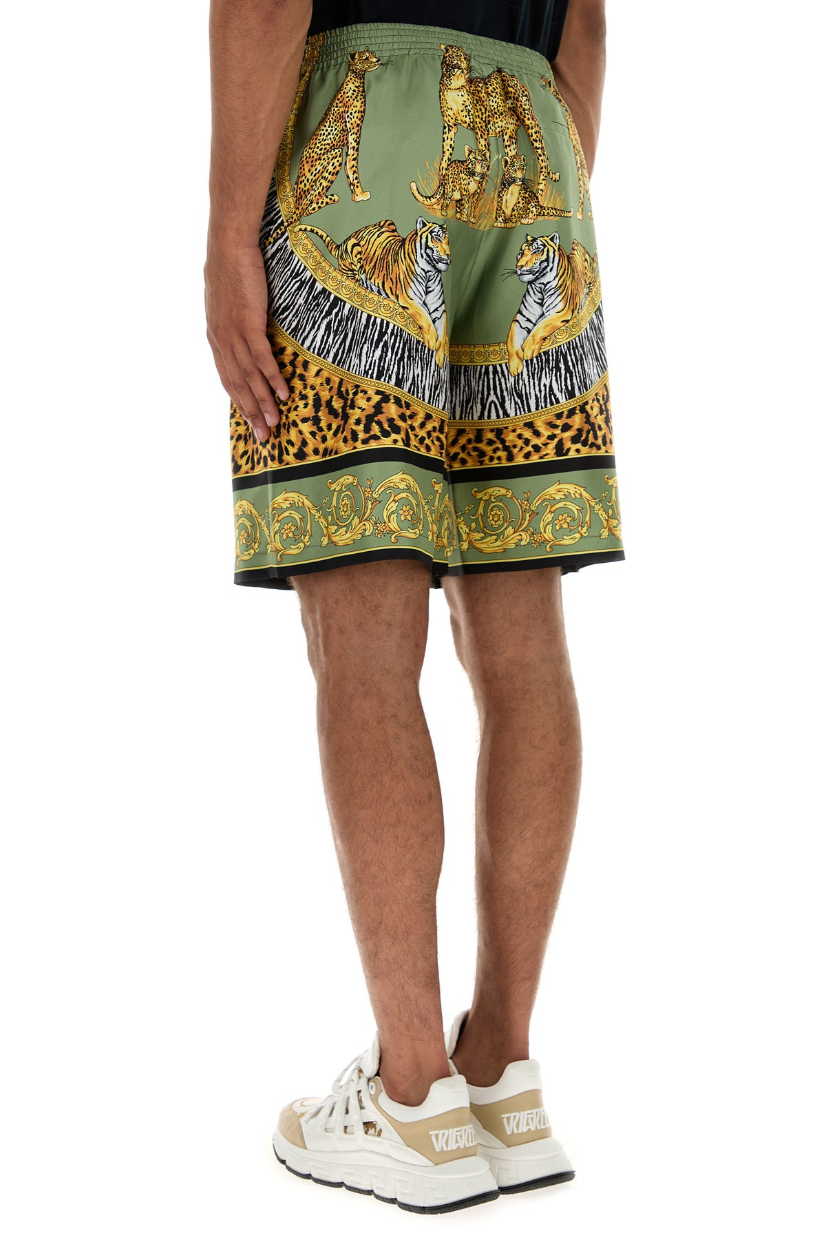 Printed silk bermuda shorts - 4