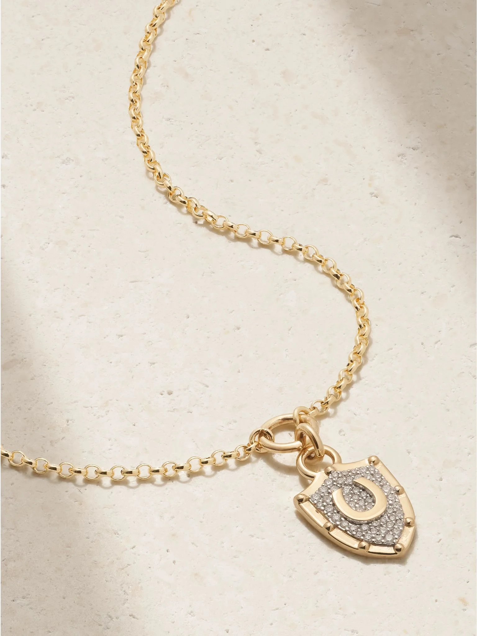 Protection + Fine Belcher 18-karat gold diamond necklace Gold - 1