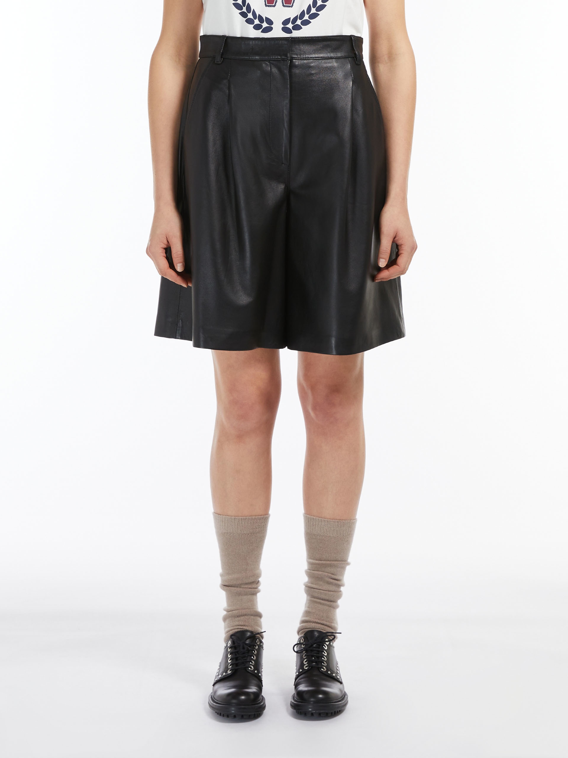 SVAGO Nappa leather Bermuda shorts - 3