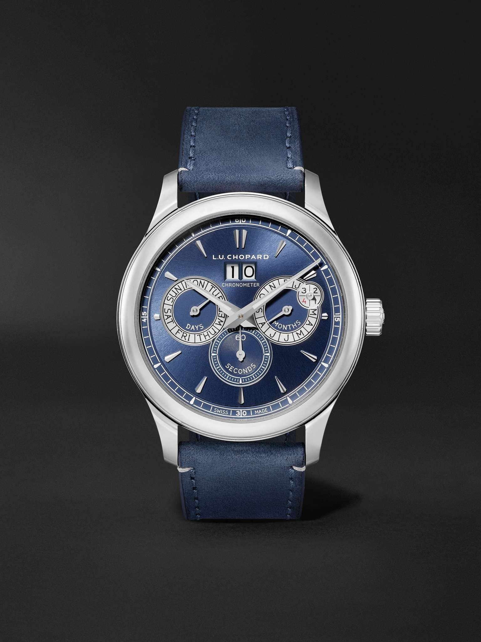 L.U.C Perpetual Twin Automatic Perpetual Calendar 43mm Stainless Steel and Nubuck Watch, Ref. No. 16 - 1