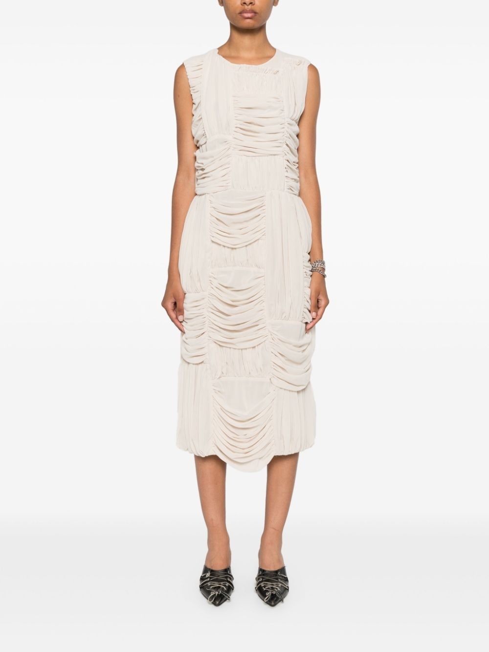 ruched midi dress - 2