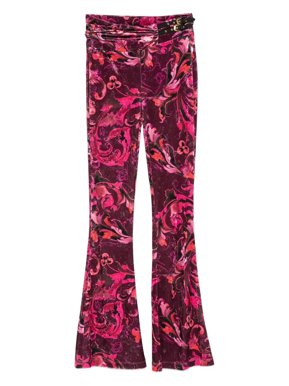 floral-print velvet trousers - 1