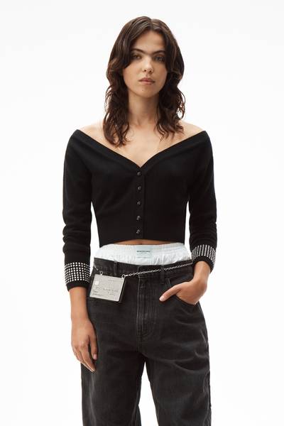 Alexander Wang CRYSTAL CUFF CARDIGAN outlook