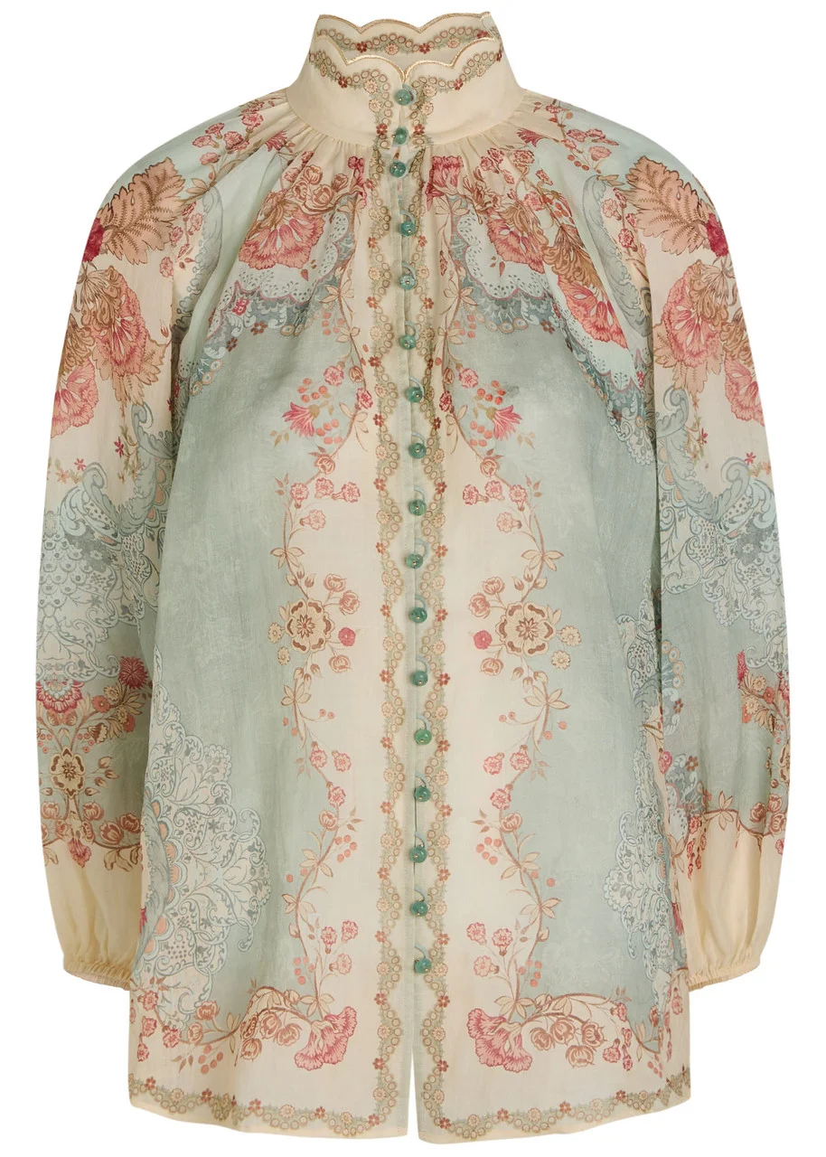 Zimmermann Daylight Printed Ramie Blouse - 1