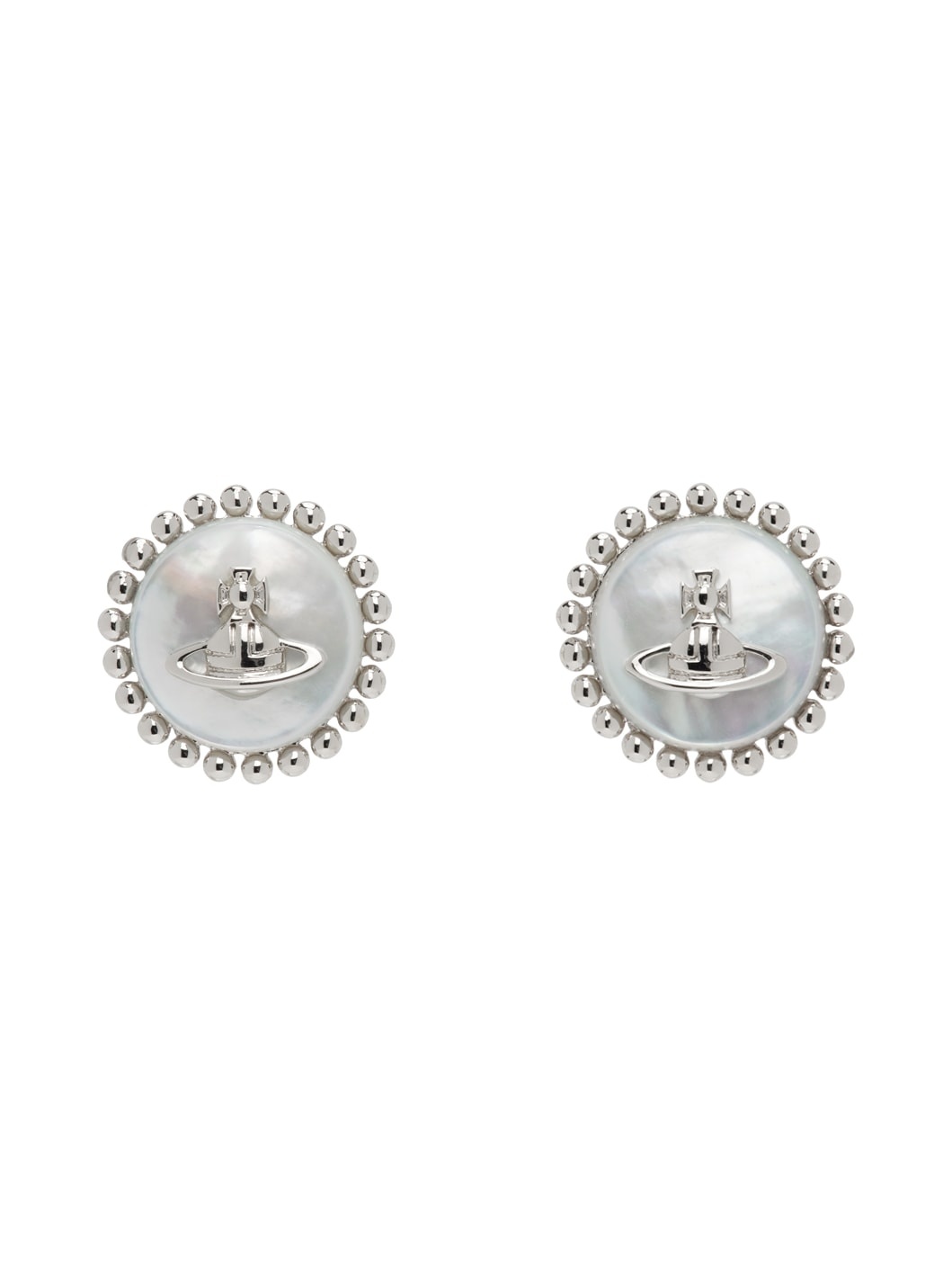 Silver & White Neyla Earrings - 1