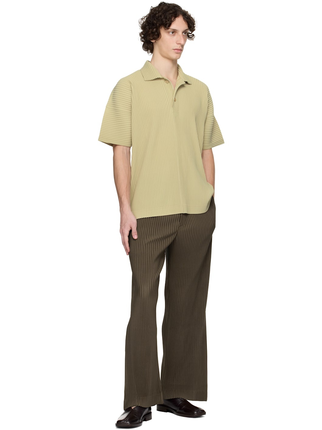 Brown Pleats Bottoms 3 Trousers - 4