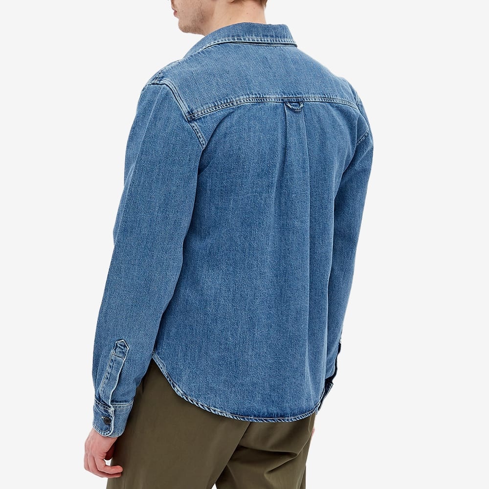 AMI Monogram Pocket Denim Overshirt - 7