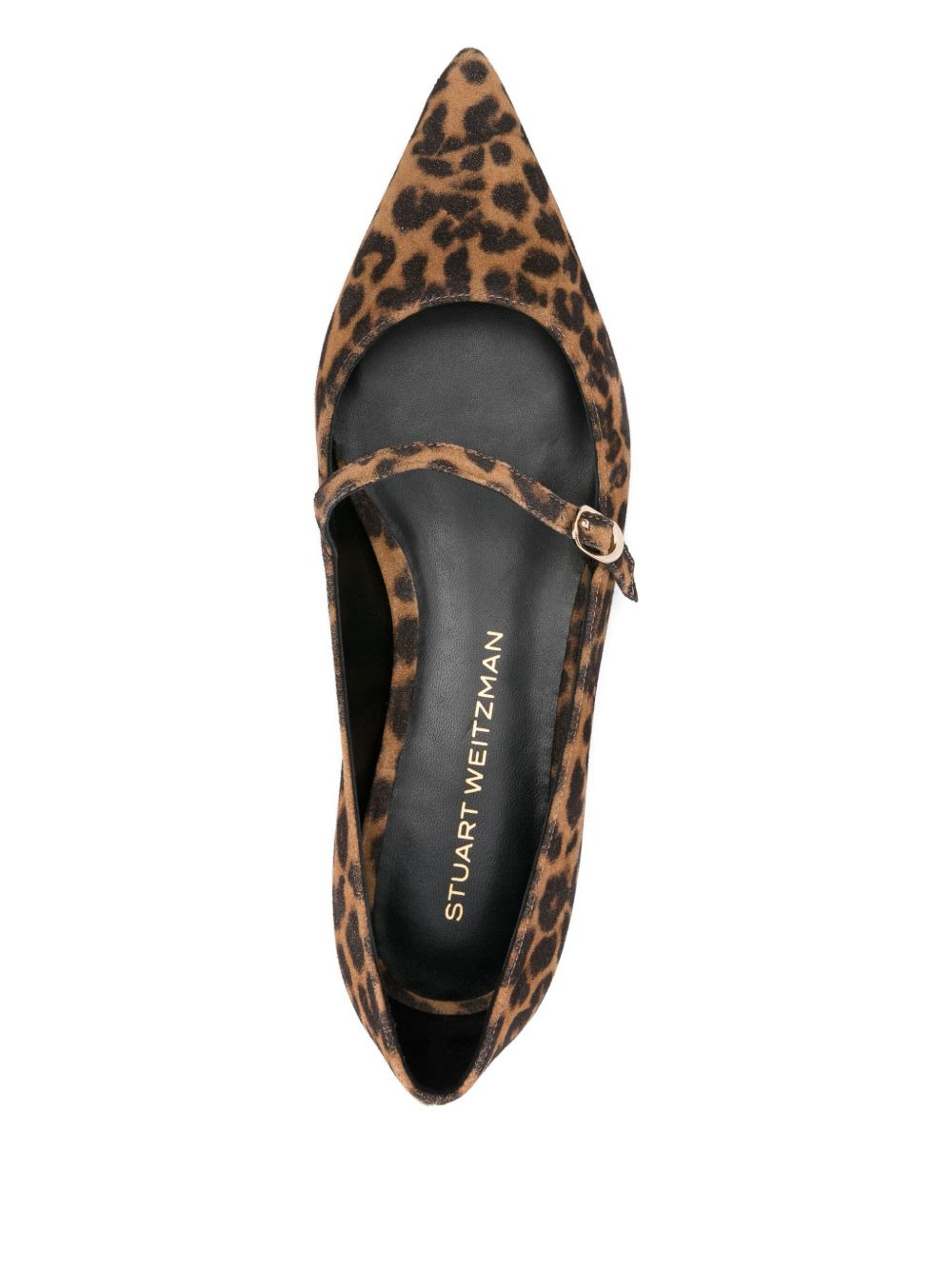 leopard print buckle flats - 4