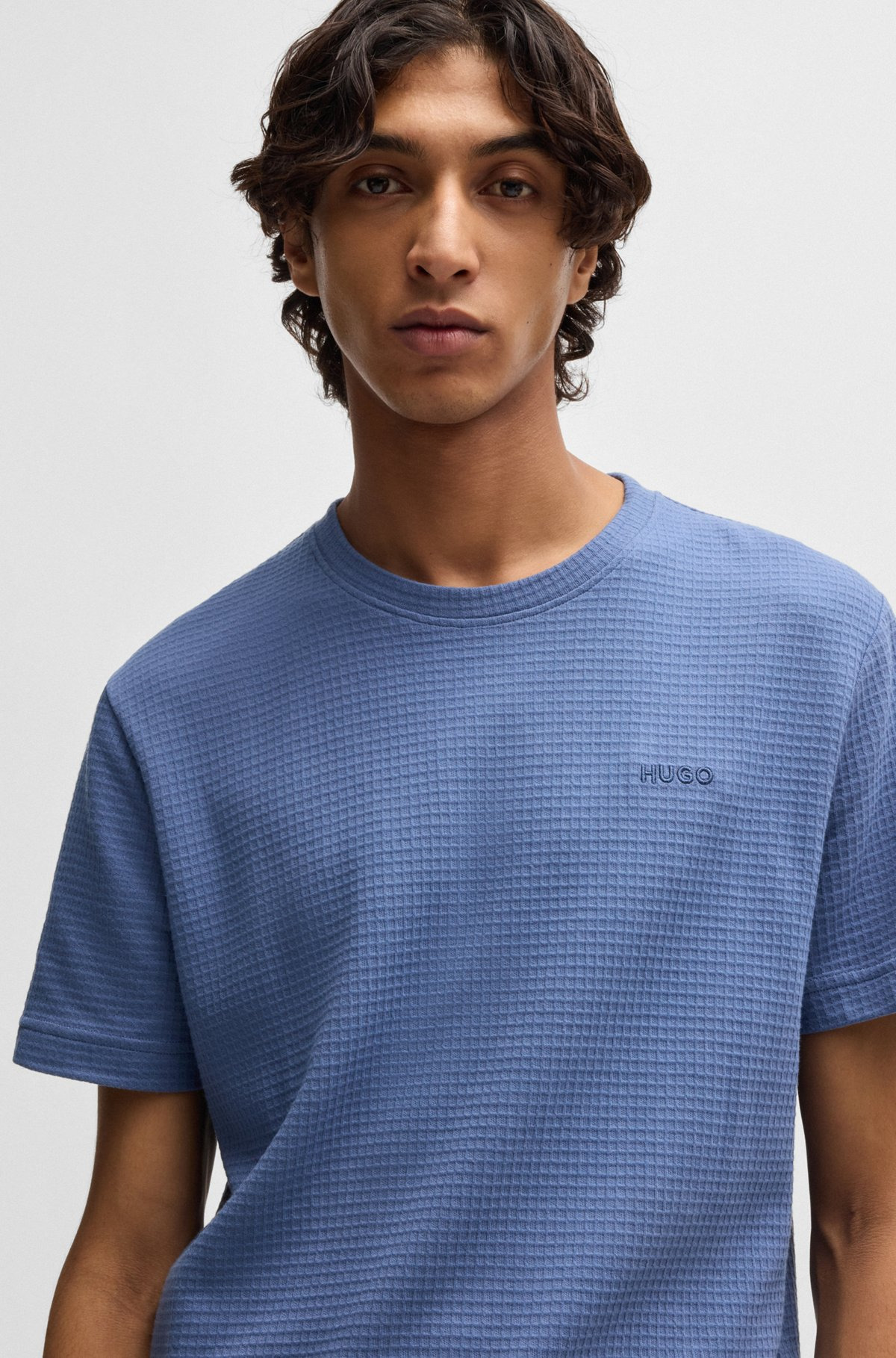 COTTON-BLEND PYJAMA T-SHIRT WITH EMBROIDERED LOGO - 5