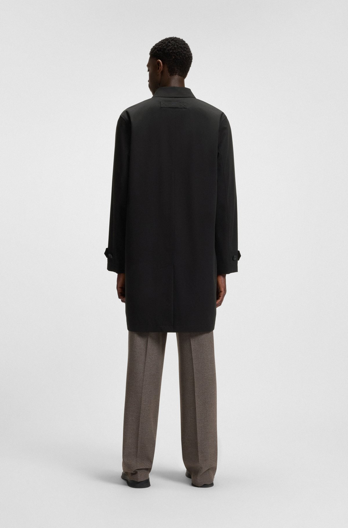 REGULAR-FIT COAT IN WATER-REPELLENT GABARDINE - 5