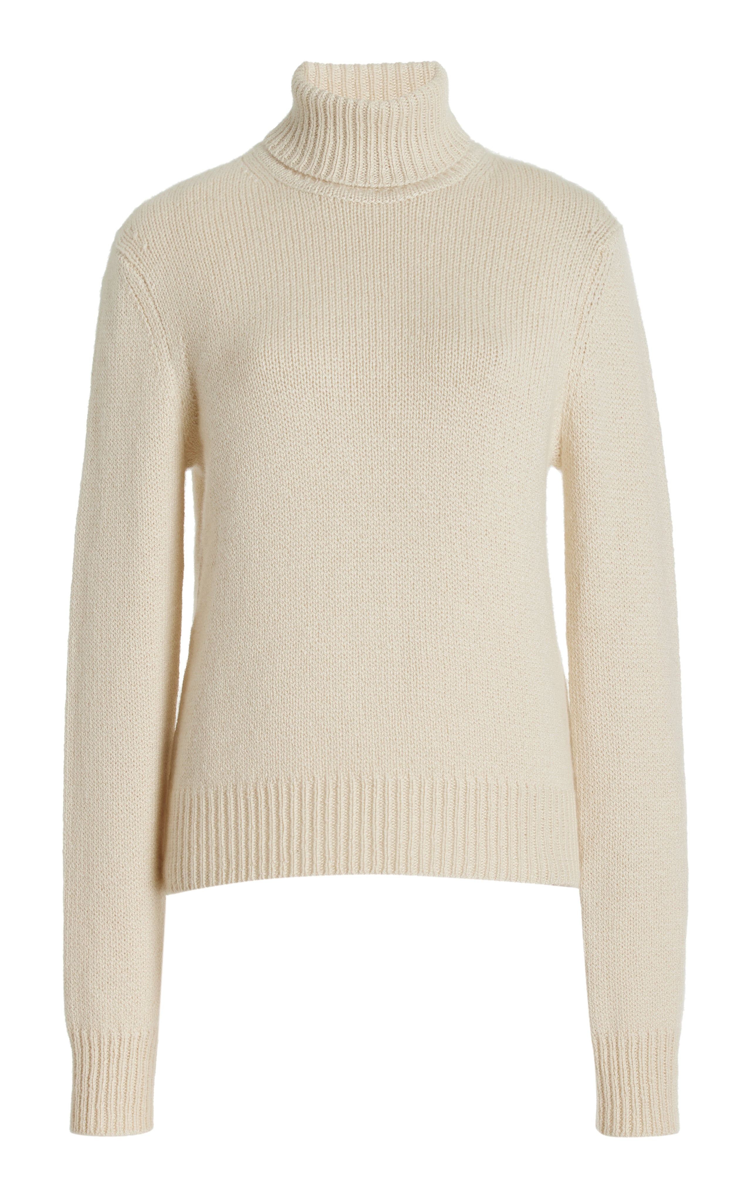 Madden Knit Turtleneck Sweater in Ivory Cashmere - 1