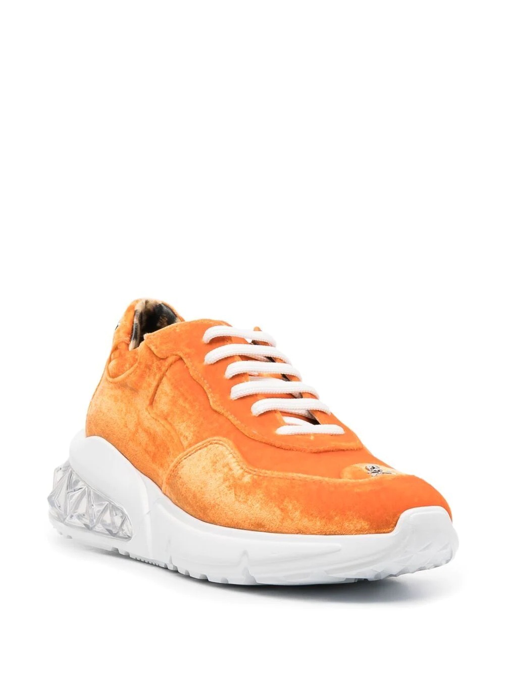 velvet low-top sneakers - 2