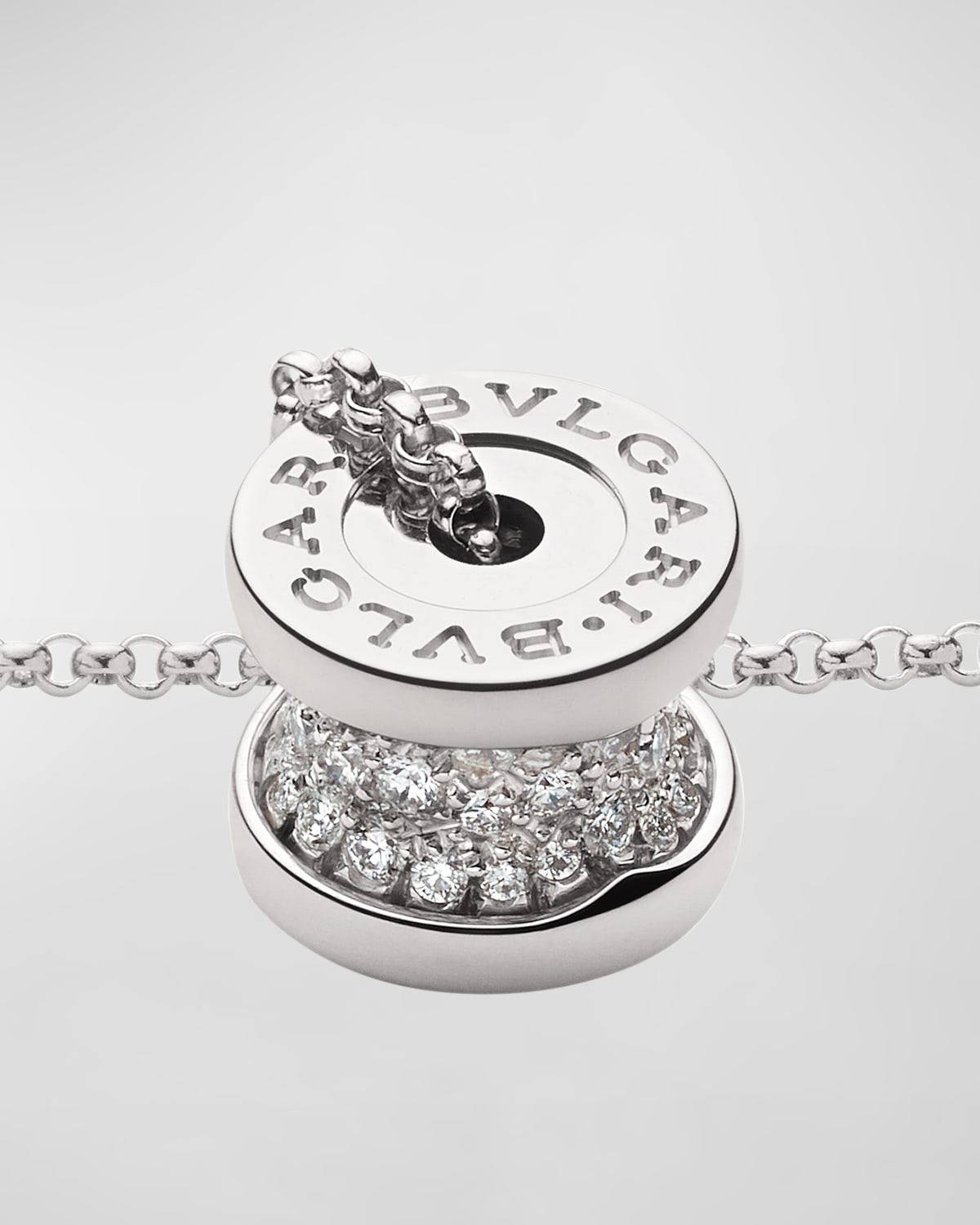 B.Zero1 18k White Gold Diamond Charm Necklace - 4