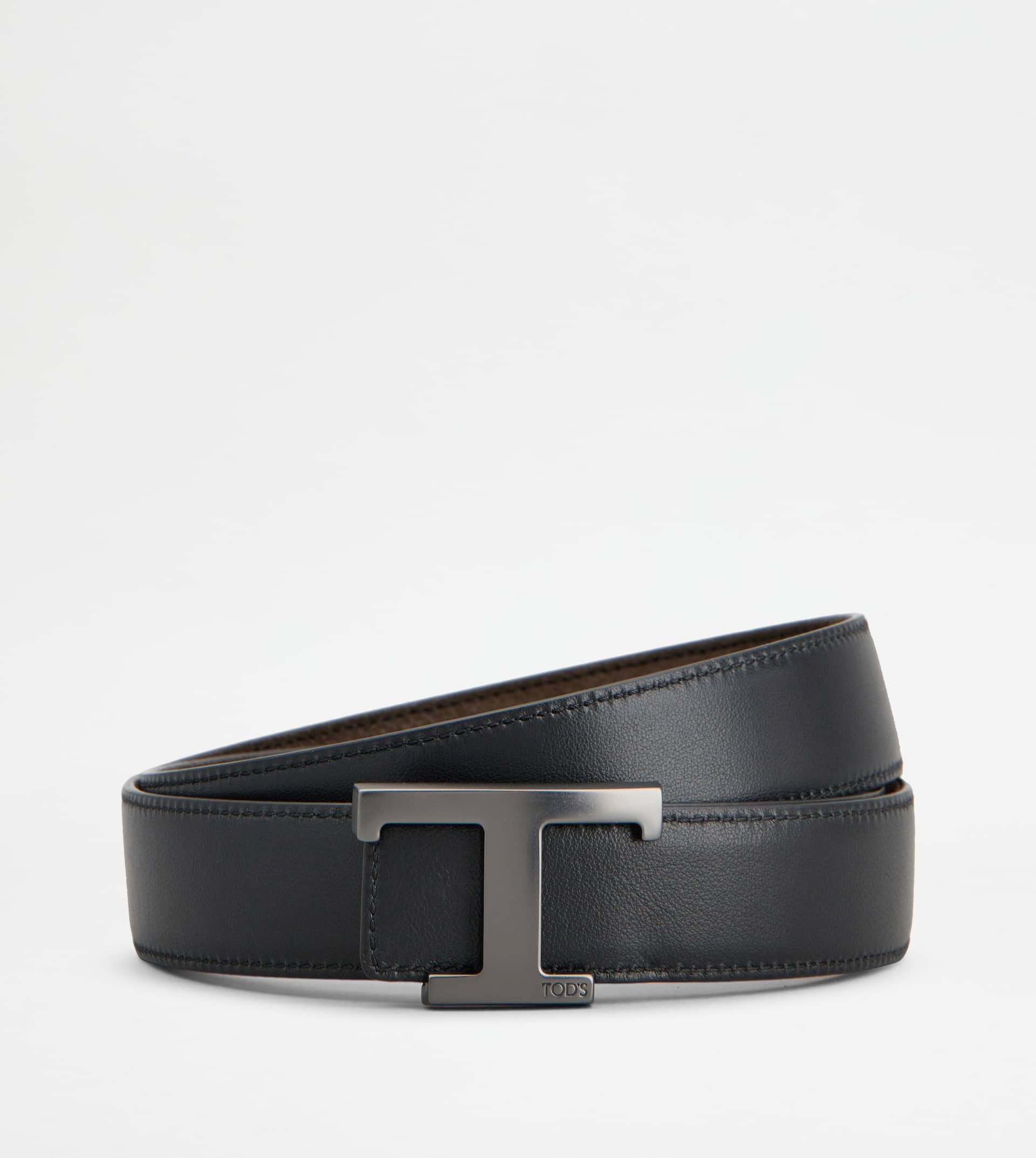 T TIMELESS REVERSIBLE BELT IN SUEDE - BROWN, BLACK - 2