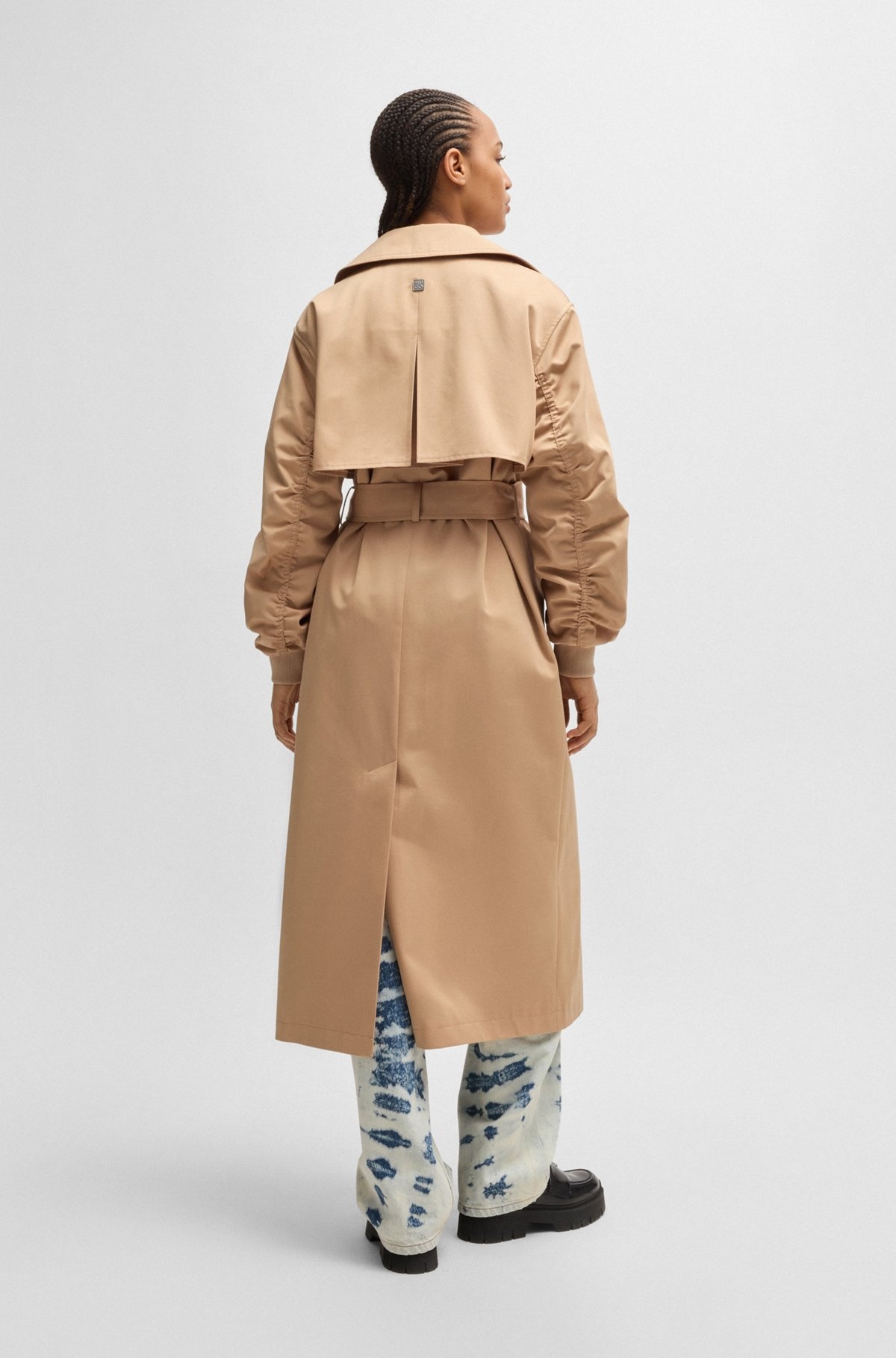 OVERSIZE-FIT COTTON TRENCH COAT - 4